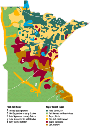 Minnesota Fall Color Guide Map